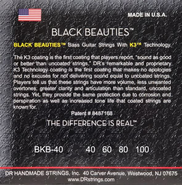 Preview: DR Strings Black Beauties BKB-40 Saiten, 40-100
